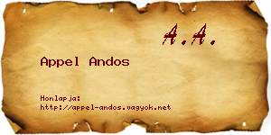 Appel Andos névjegykártya